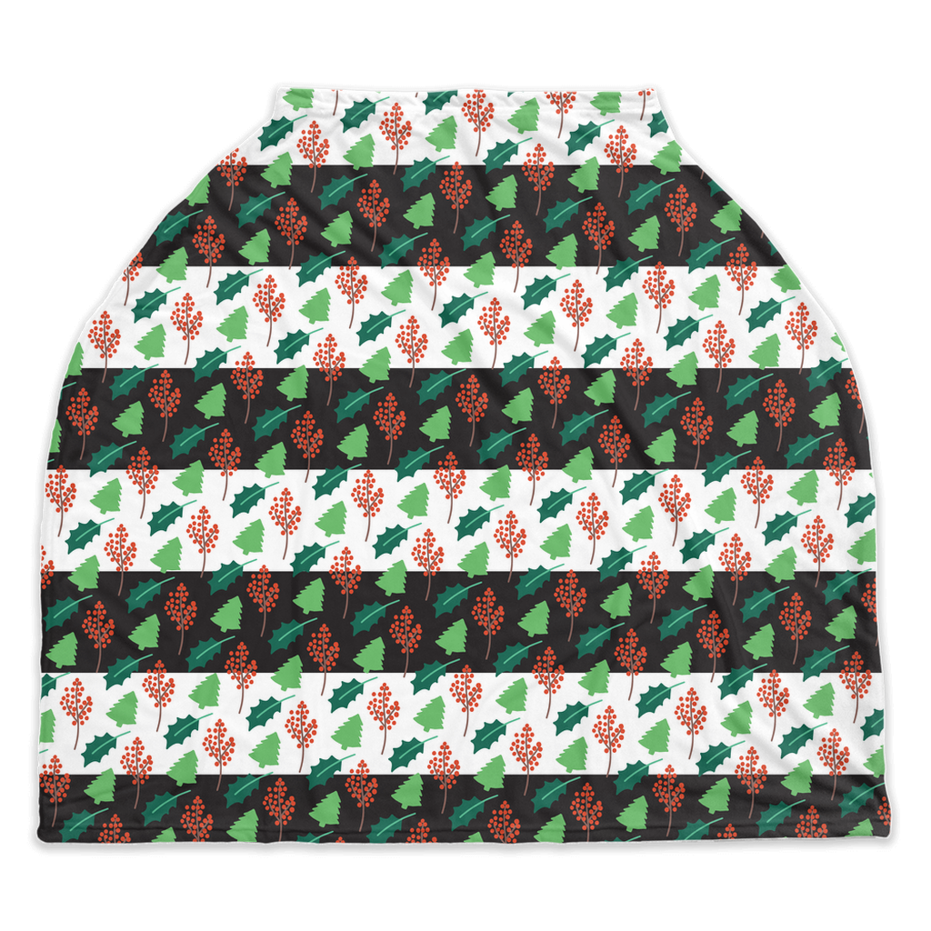 Trees & Holly Car Seat Cover, Nursing Cover For Christmas Baby
