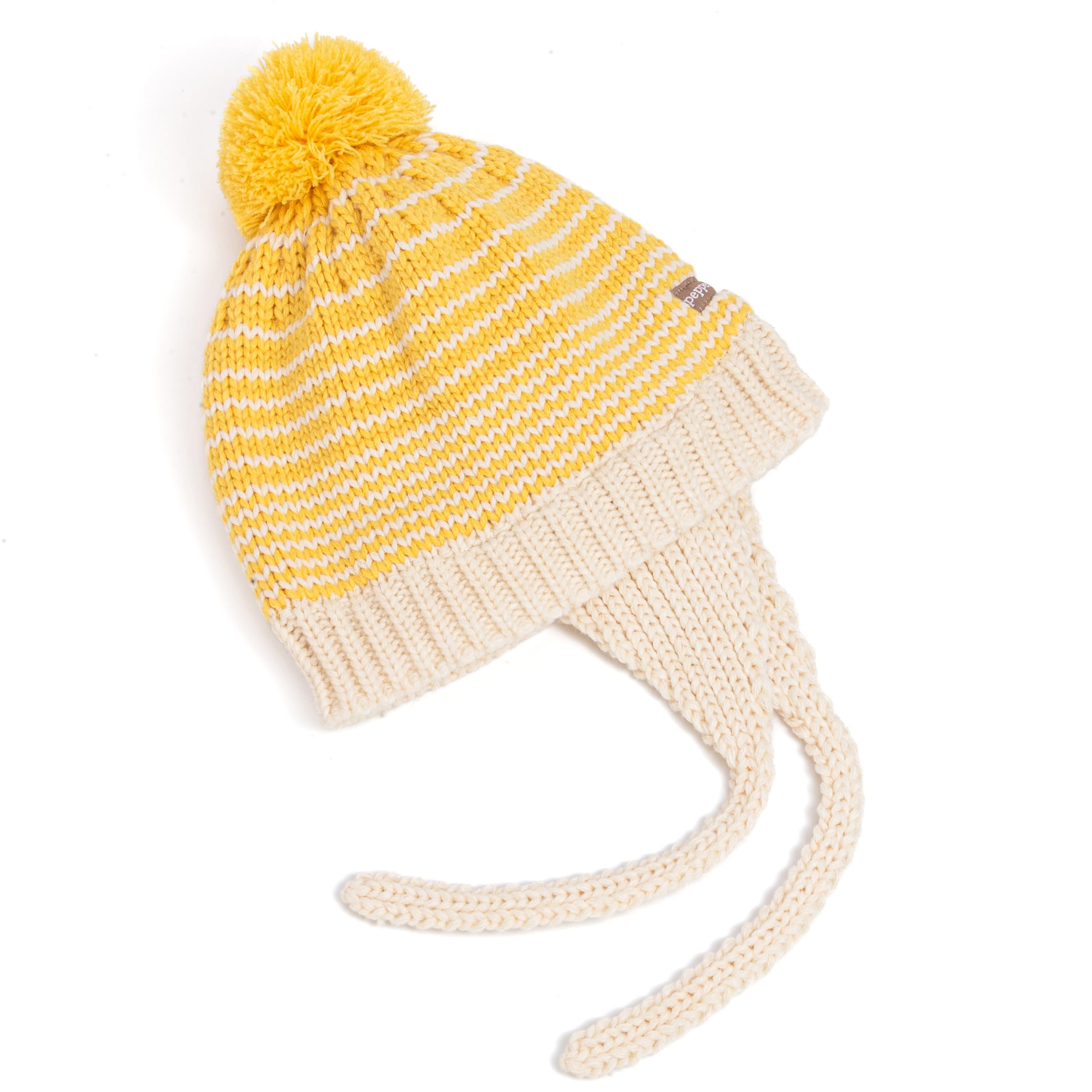 Warm Earflap Knit Beanie Hat With Ties For Toddlers/little Kids 2-6 Years
