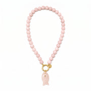 Rose Quartz Beaded Fish Necklace