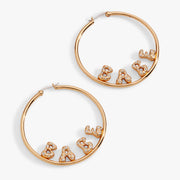 'babe' Bubble Crystal Hoop Earrings