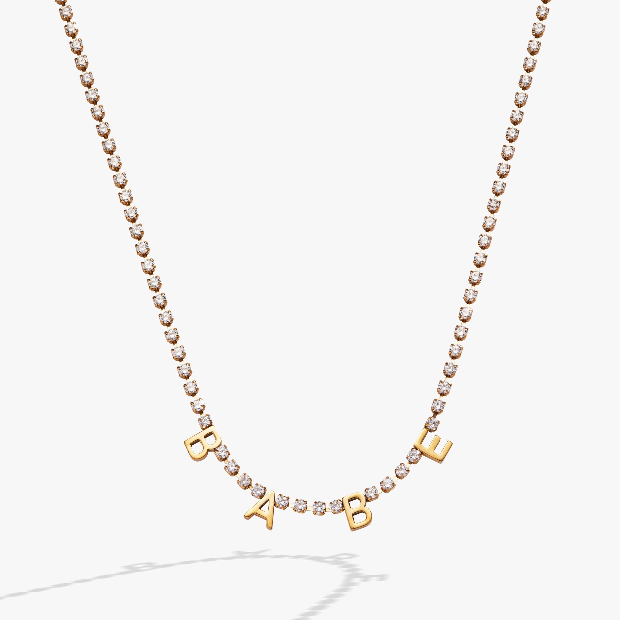 “babe” Crystal Tennis Necklace
