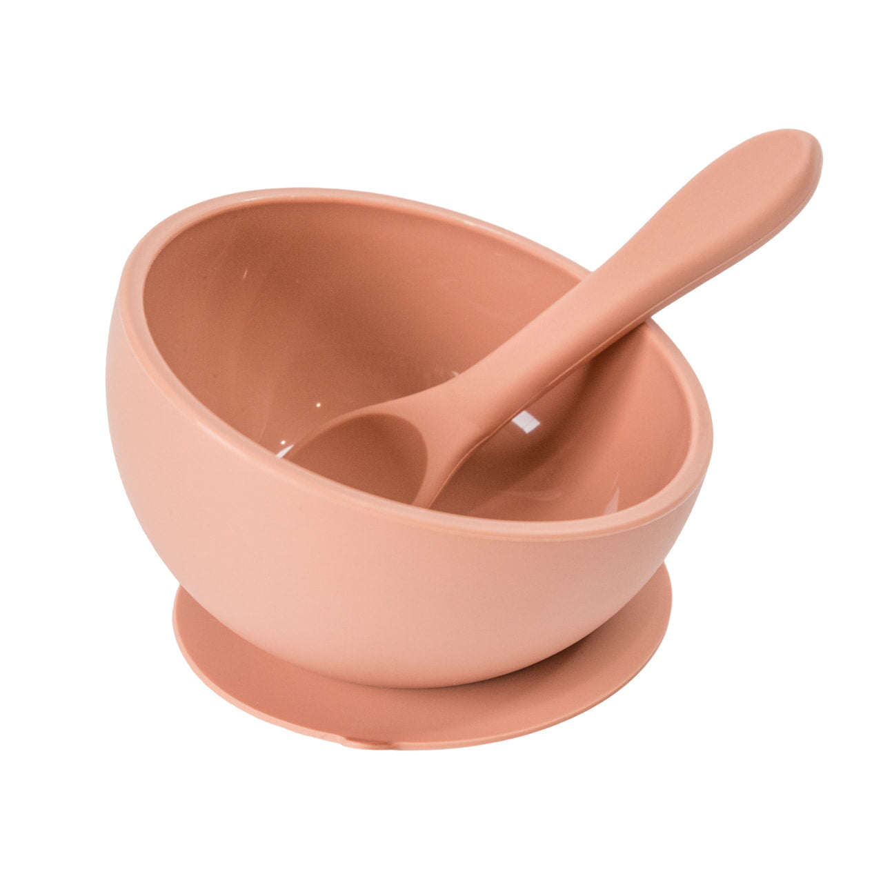 Blush Suction Bowl And Spoon Set