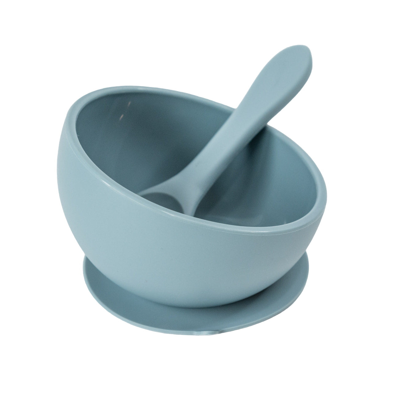 Duck Egg Blue Suction Bowl And Spoon Set