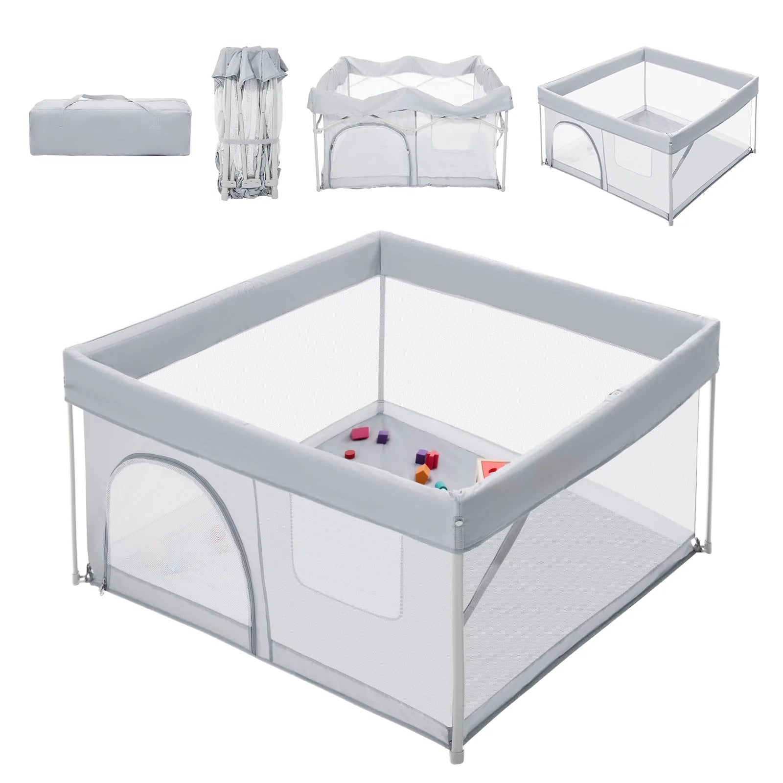 Babelio Baby Playpen | Hassle-free 2-step Folding, Safe And Sturdy For Indoor & Outdoor Use