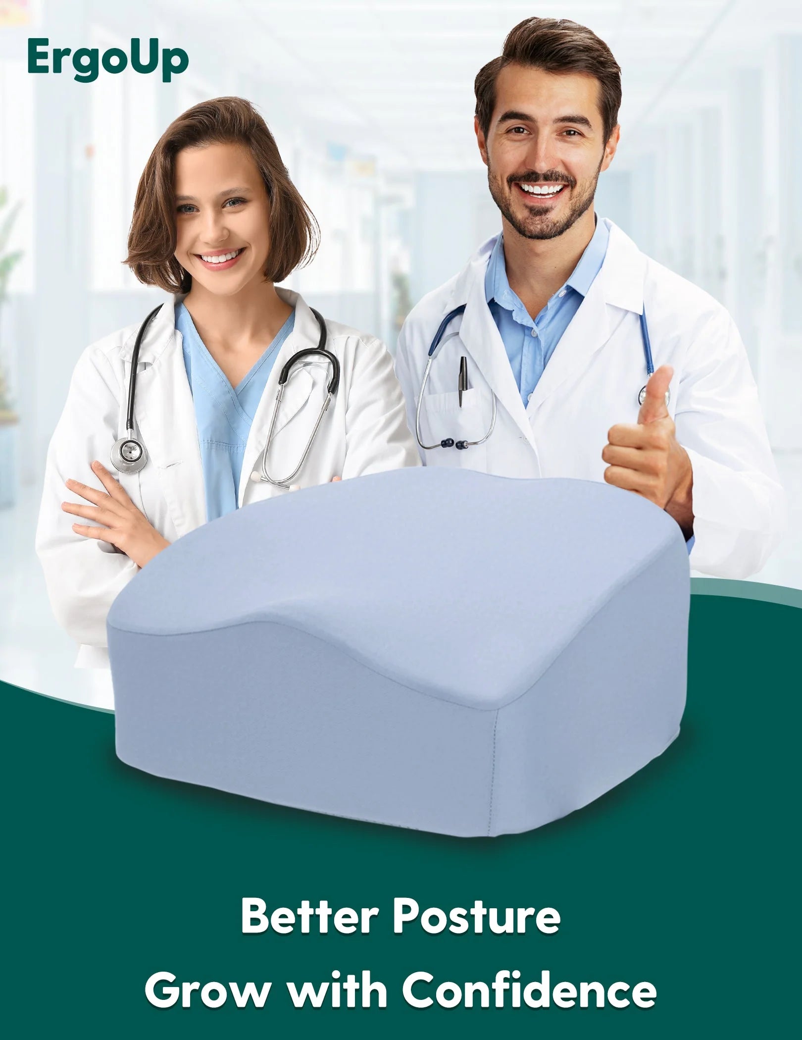 Babelio Ergo-designed Booster Seat | Posture-supporting Dining Chair Cushion With Washable Cover