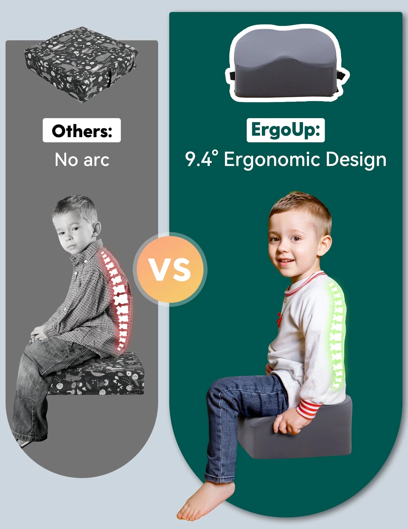 Babelio Ergo-designed Booster Seat | Posture-supporting Dining Chair Cushion With Washable Cover