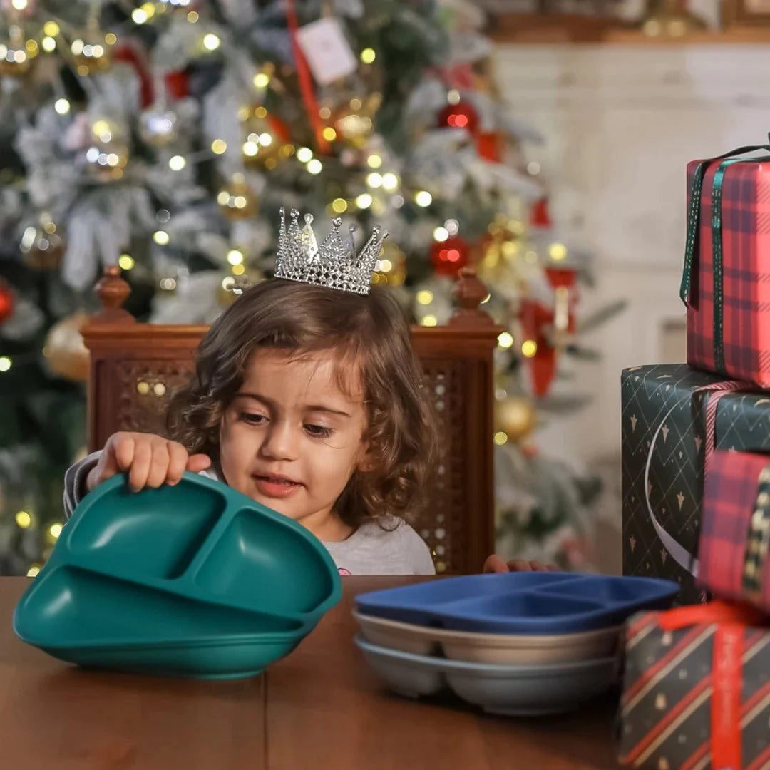 Babelio New Basics Suction Plates For Baby And Toddler - 3 Pack With Powerful 4-cup Suction