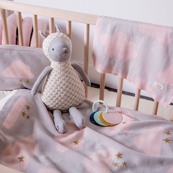 Dreamy Organic Cotton Baby Blanket And Burp Cloth Set
