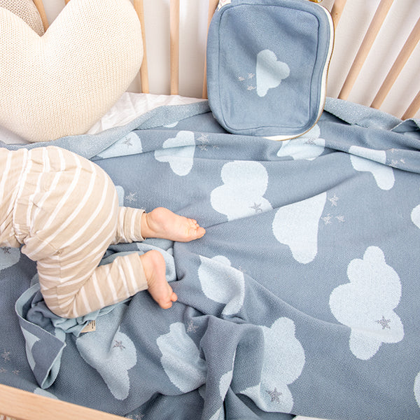 Dreamy Organic Cotton Baby Blanket And Burp Cloth Set