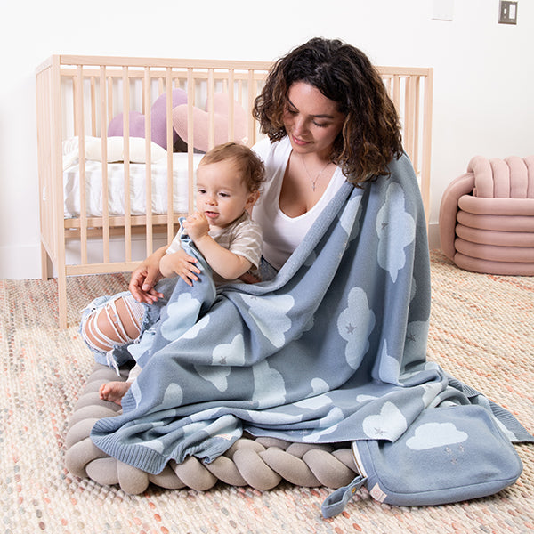 Dreamy Organic Cotton Baby Blanket And Burp Cloth Set