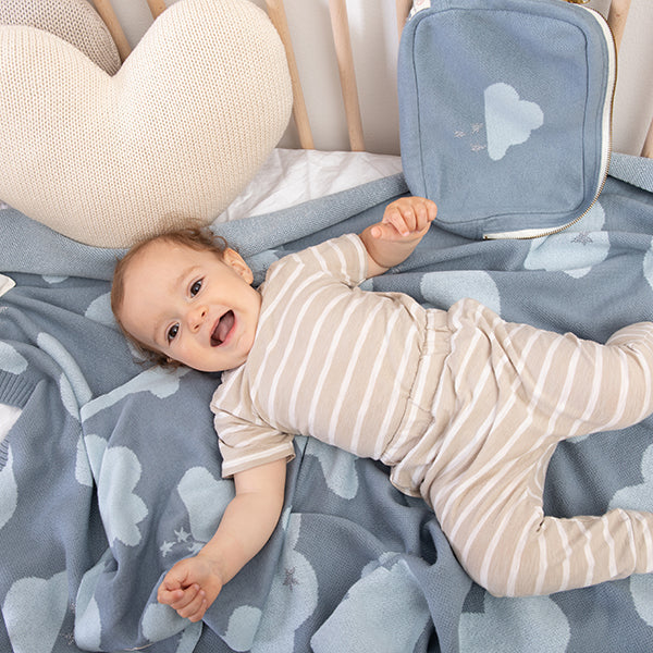Dreamy Organic Cotton Baby Blanket And Burp Cloth Set