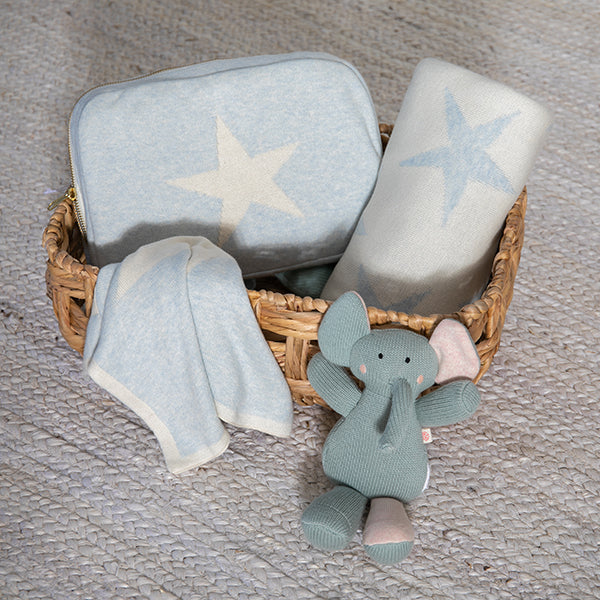 Stars Organic Cotton Baby Blanket And Burp Cloth Set