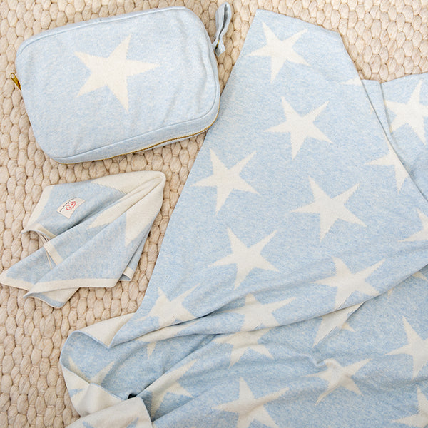 Stars Organic Cotton Baby Blanket And Burp Cloth Set