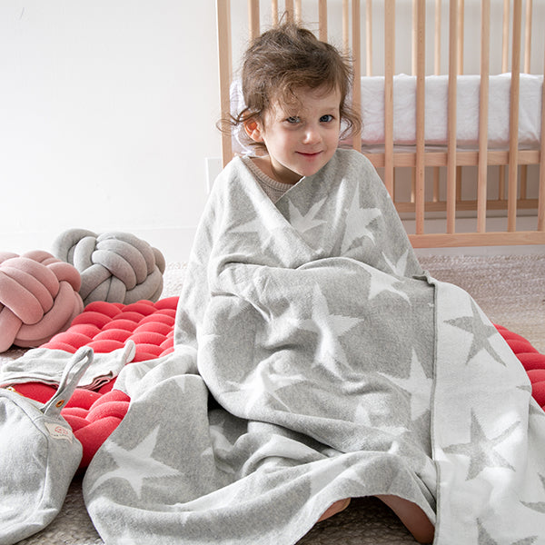 Stars Organic Cotton Baby Blanket And Burp Cloth Set