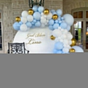 Pastel Blue, Gold & White Balloon Garland Kit