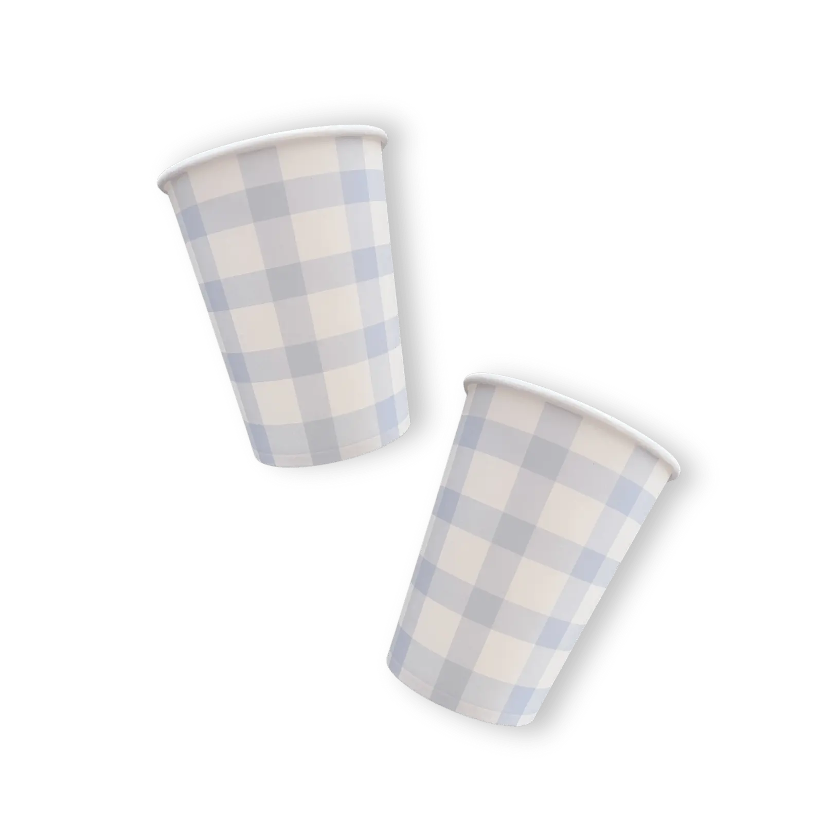 Baby Blue Gingham Cups (12pcs)
