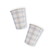 Baby Blue Gingham Cups (12pcs)