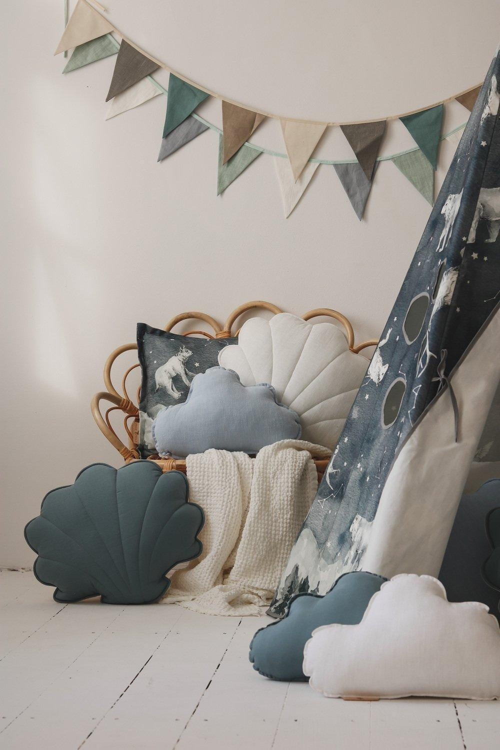 Moimili Linen “baby Blue” Cloud Pillow