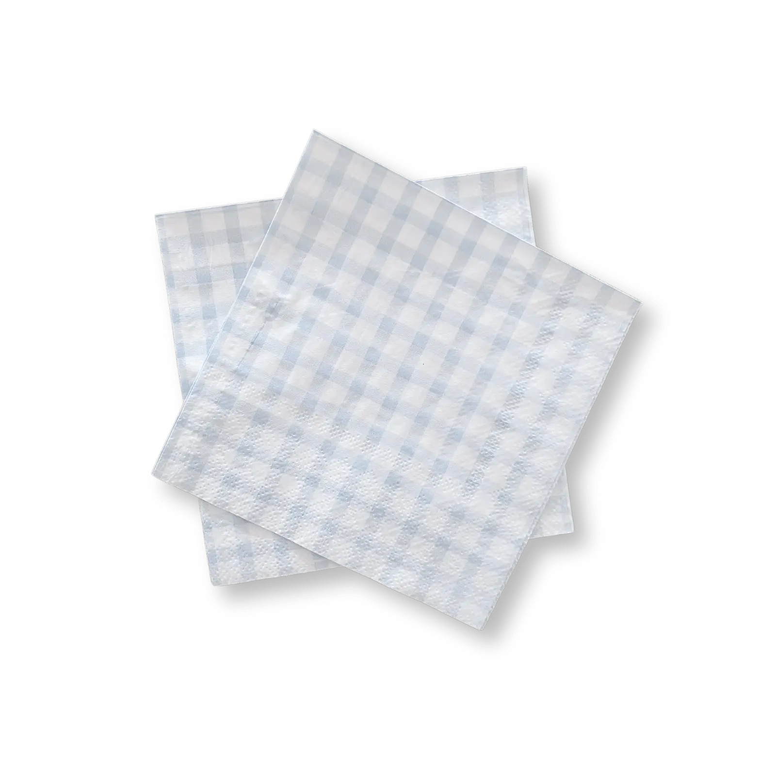 Baby Blue Small Gingham Cocktail Napkins (24pcs)