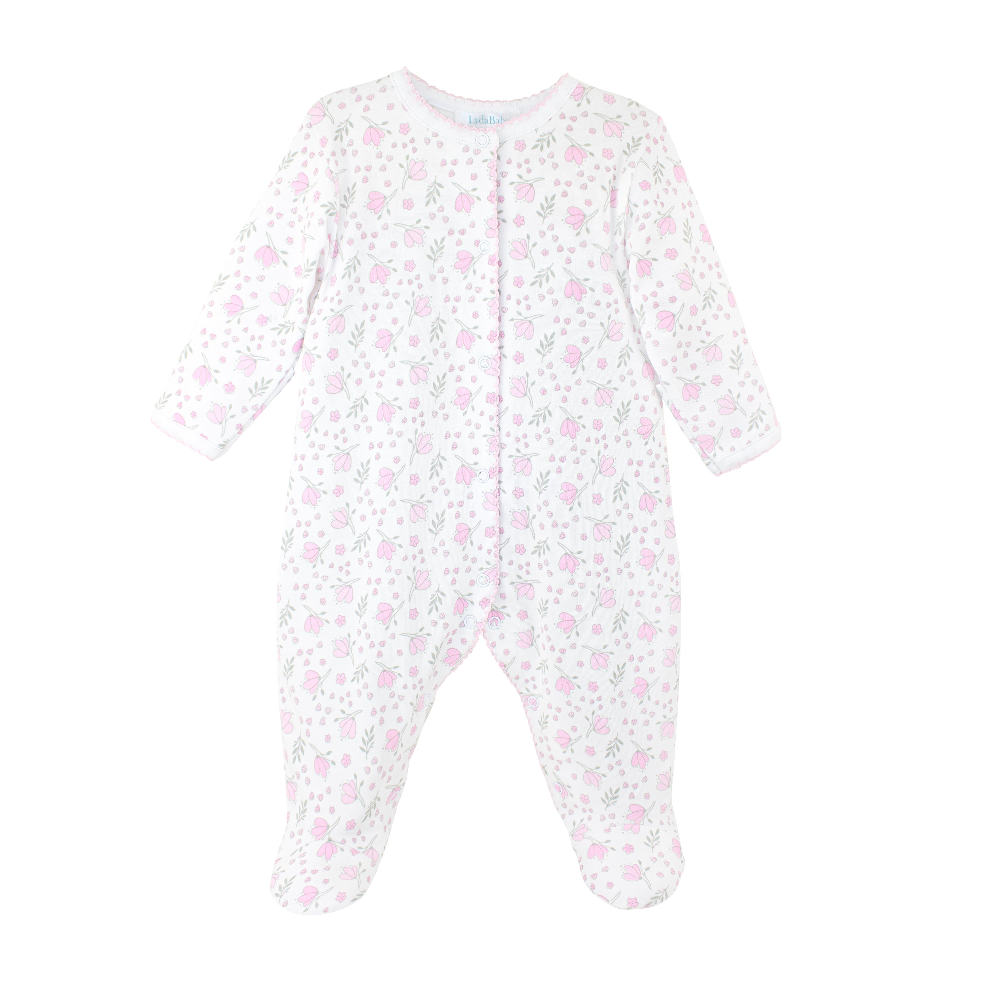 Blooming Flowers Printed Footie | Baby Girl