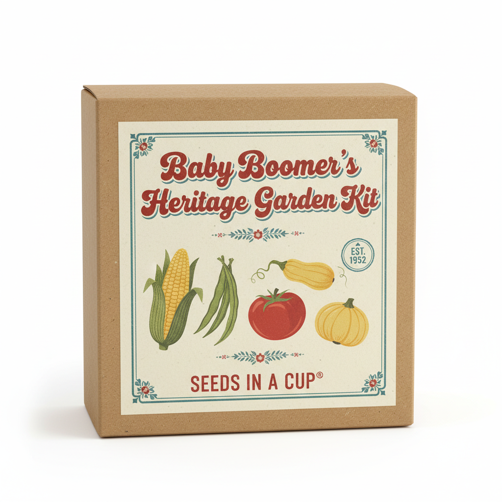 Baby Boomer's Heritage Garden Kit | Sweet Corn, Green Beans, Tomato & Squash |