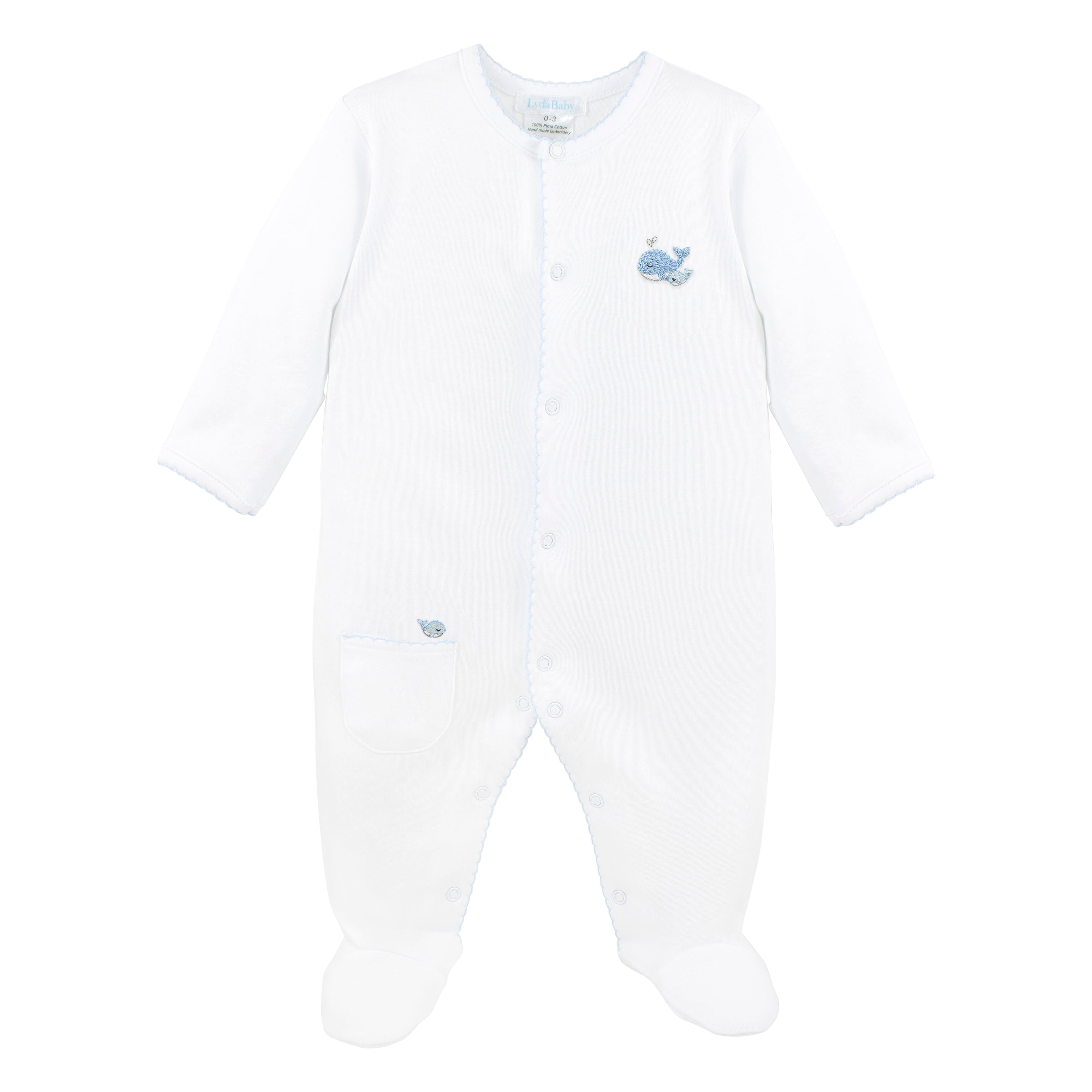 Mom And Baby Whale Embroidery Footie | Baby Boy