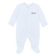Train Embroidery Footie | Baby Boy
