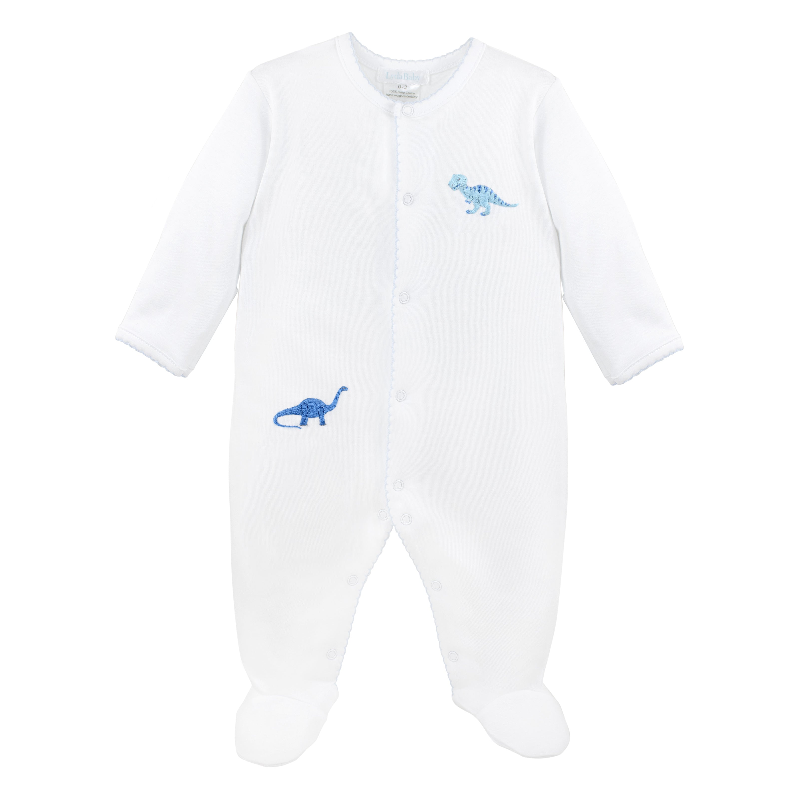 Colorful Dino Embroidery Footie | Baby Boy