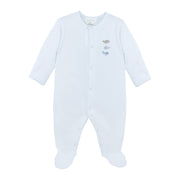 Cute Tiny Whales Embroidery Footie | Baby Boy