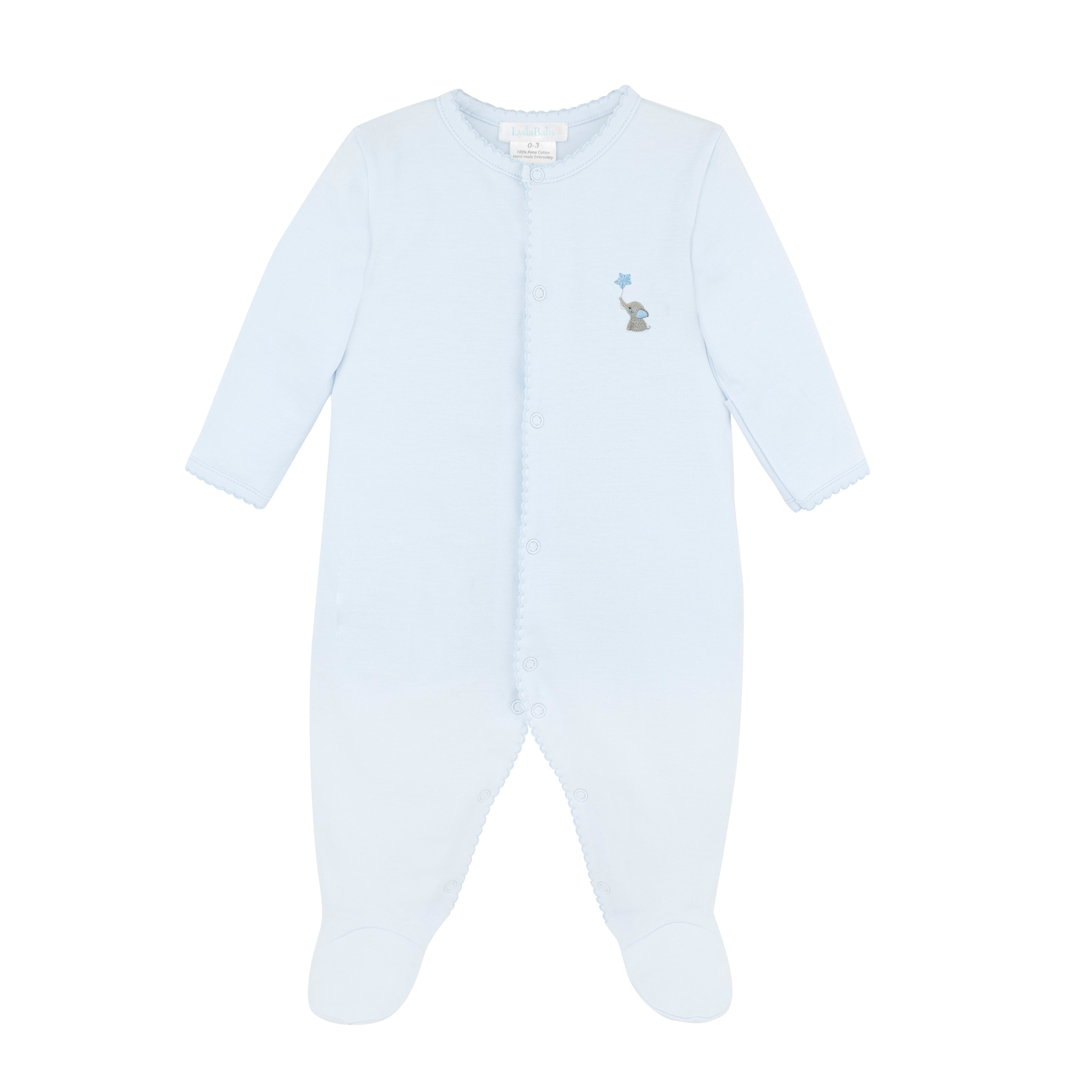 Lovely Elefant Embroidery Footie | Baby Boy