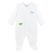 Friendly Dinos Embroidery Footie | Baby Boy