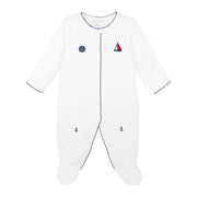 Marine Embroidery Footie | Baby Boy