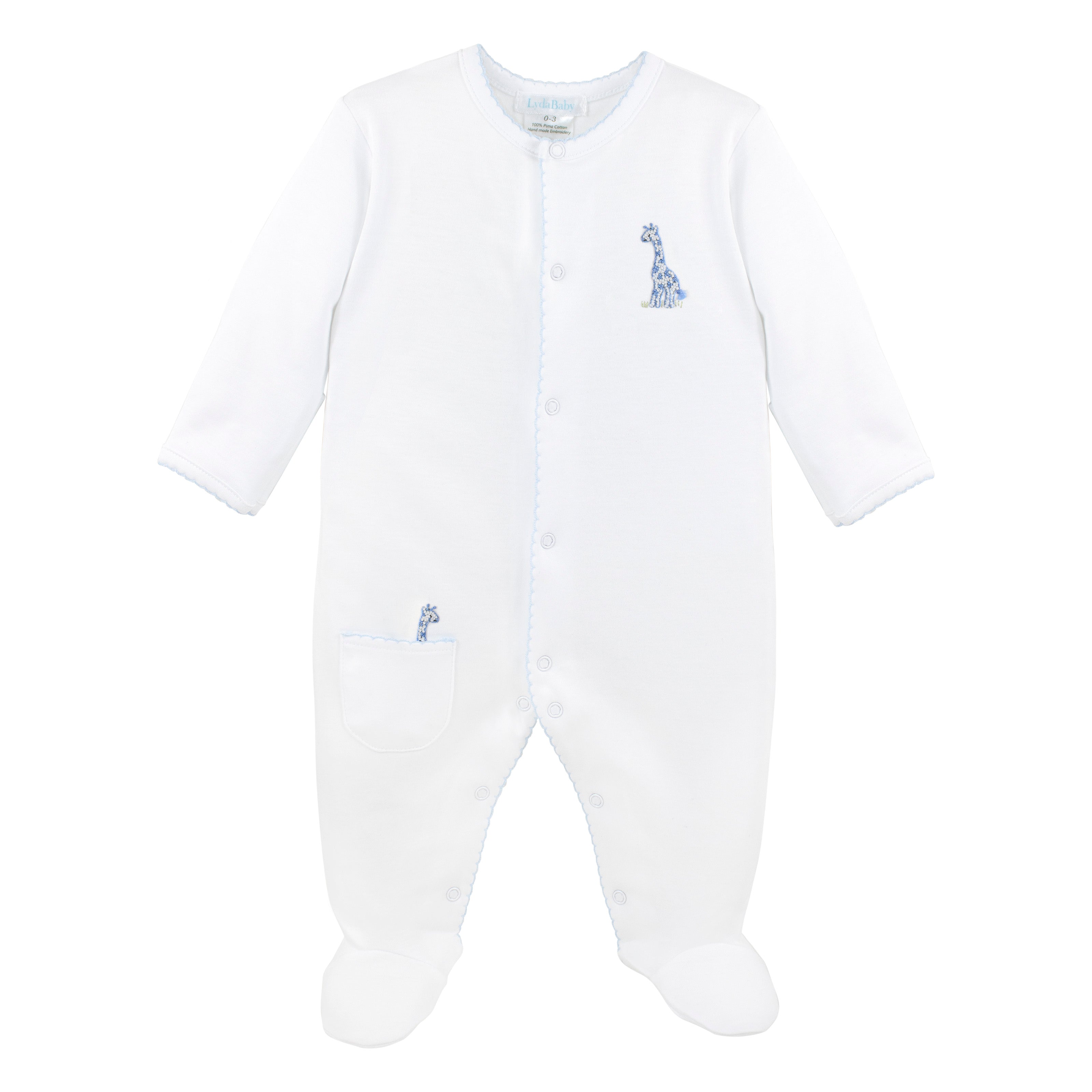 Safari Animals Embroidery Footie | Baby Boy