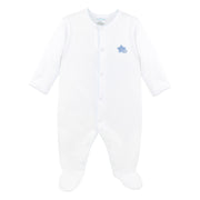 Double Stars Embroidery Footie | Baby Boy
