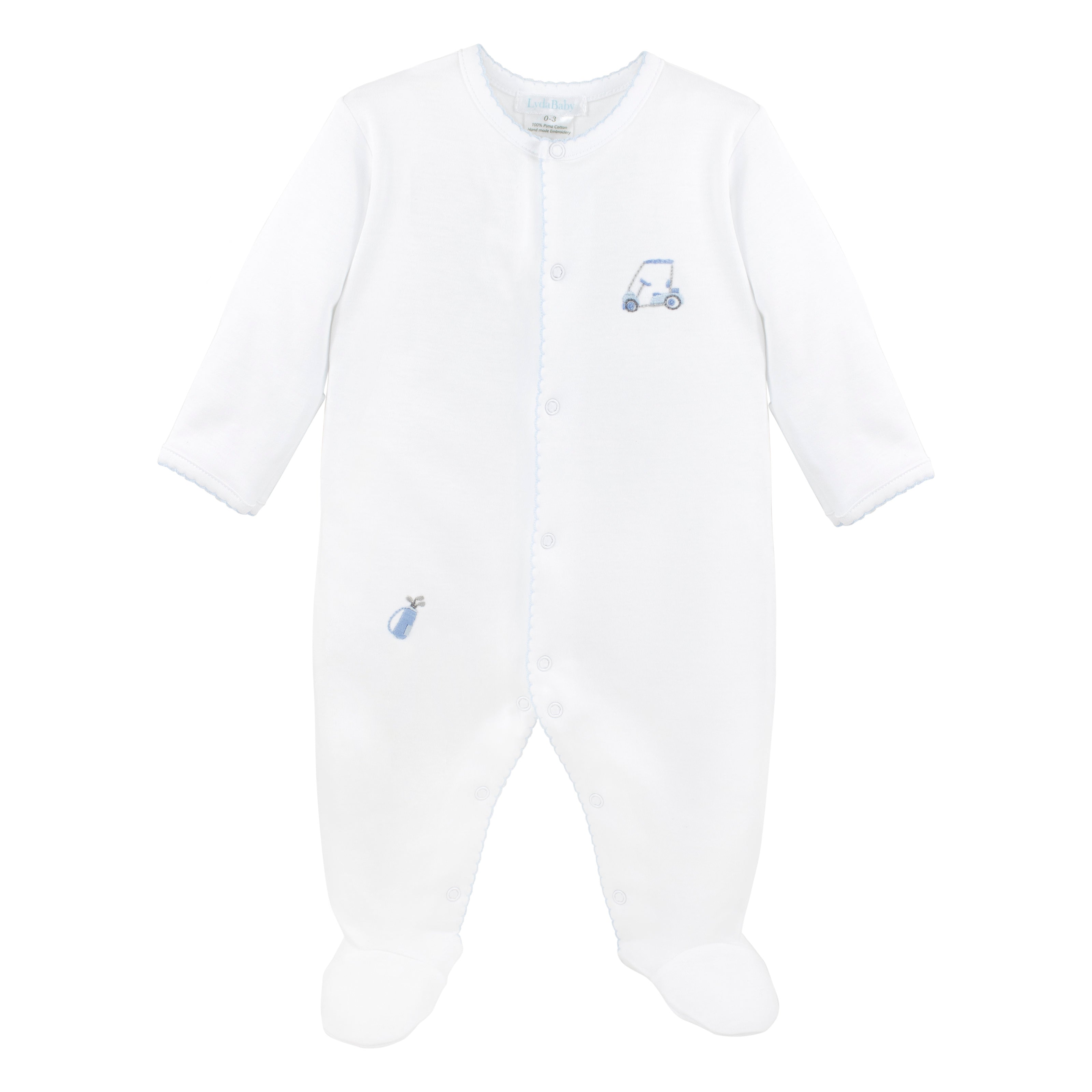 Lets Golf Embroidery Footie | Baby Boy