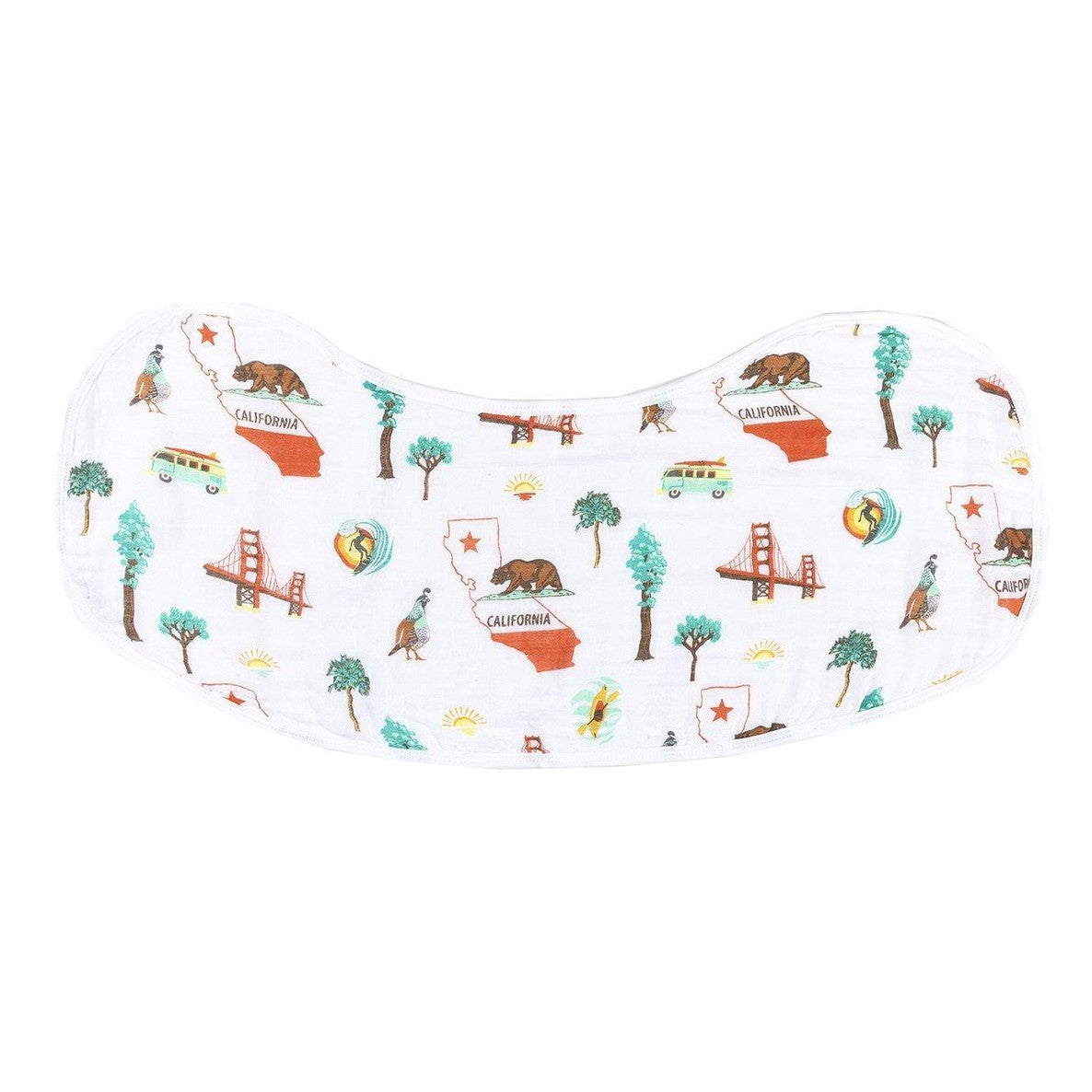 Gift Set: California Baby Muslin Swaddle Blanket And Burp Cloth/bib Combo