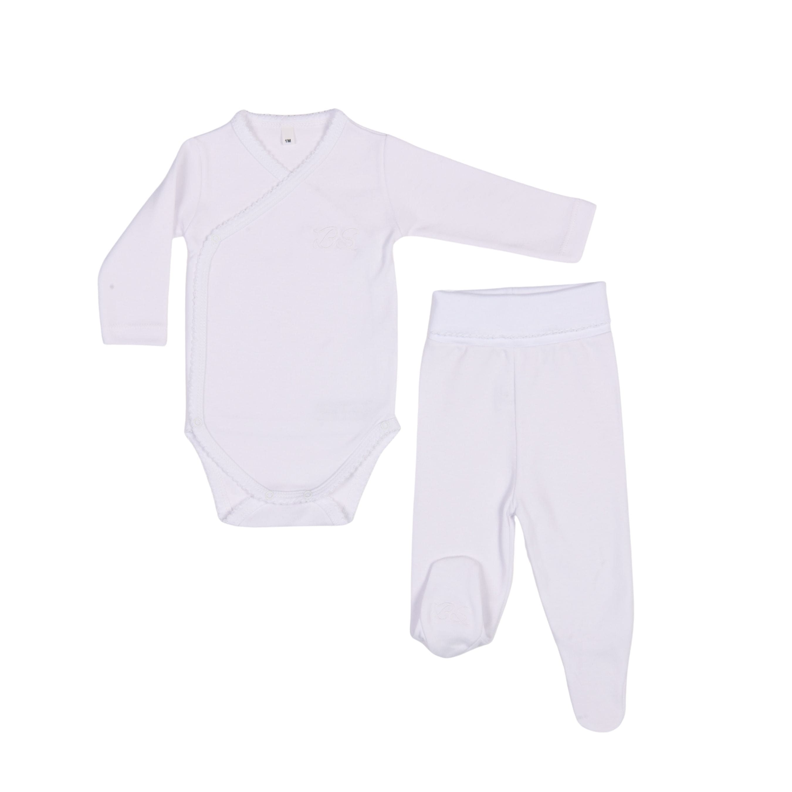 Bebe Sweeny Essentials | Baby White Cardigan & Leggings Set (5)