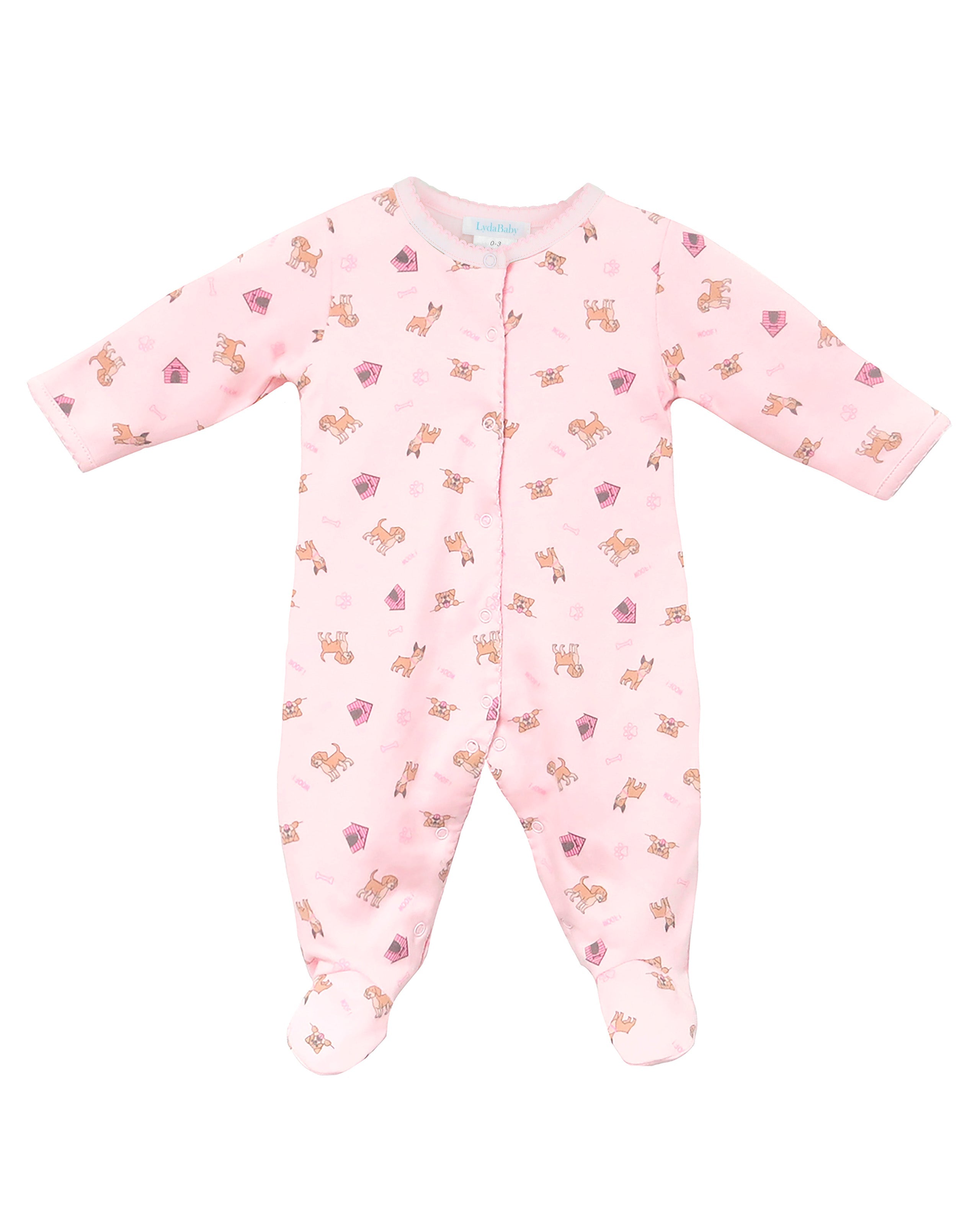 Cute Puppies Printed Footie | Baby Girl
