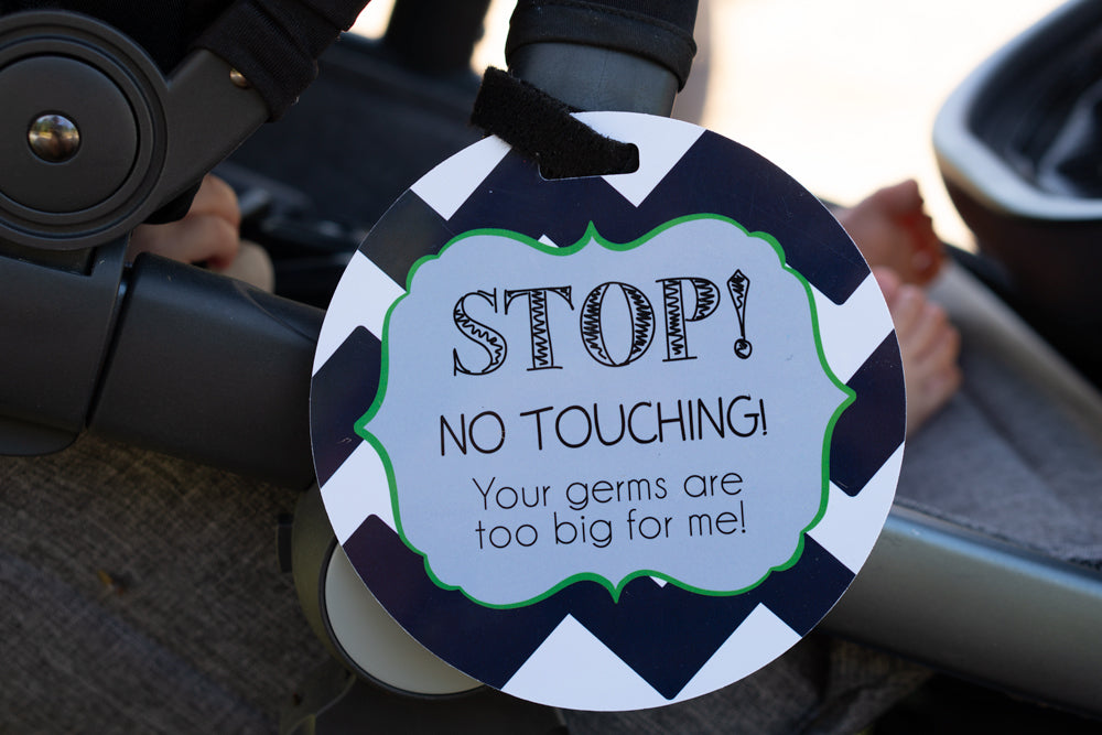 Stop No Touching Boy Car Seat Sign Tag