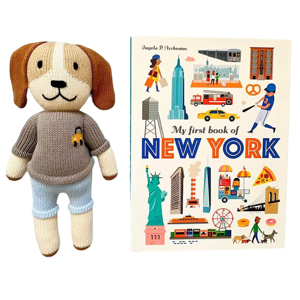 New York Baby Gift Set - "my First Book Of Ny", Organic Doll | Frank The Ny Dog
