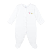 Baby Animals Embroidery Footie | Baby Girl