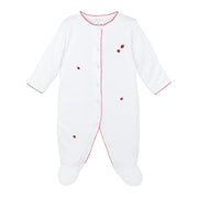 Strawberries Embroidery Footie | Baby Girl