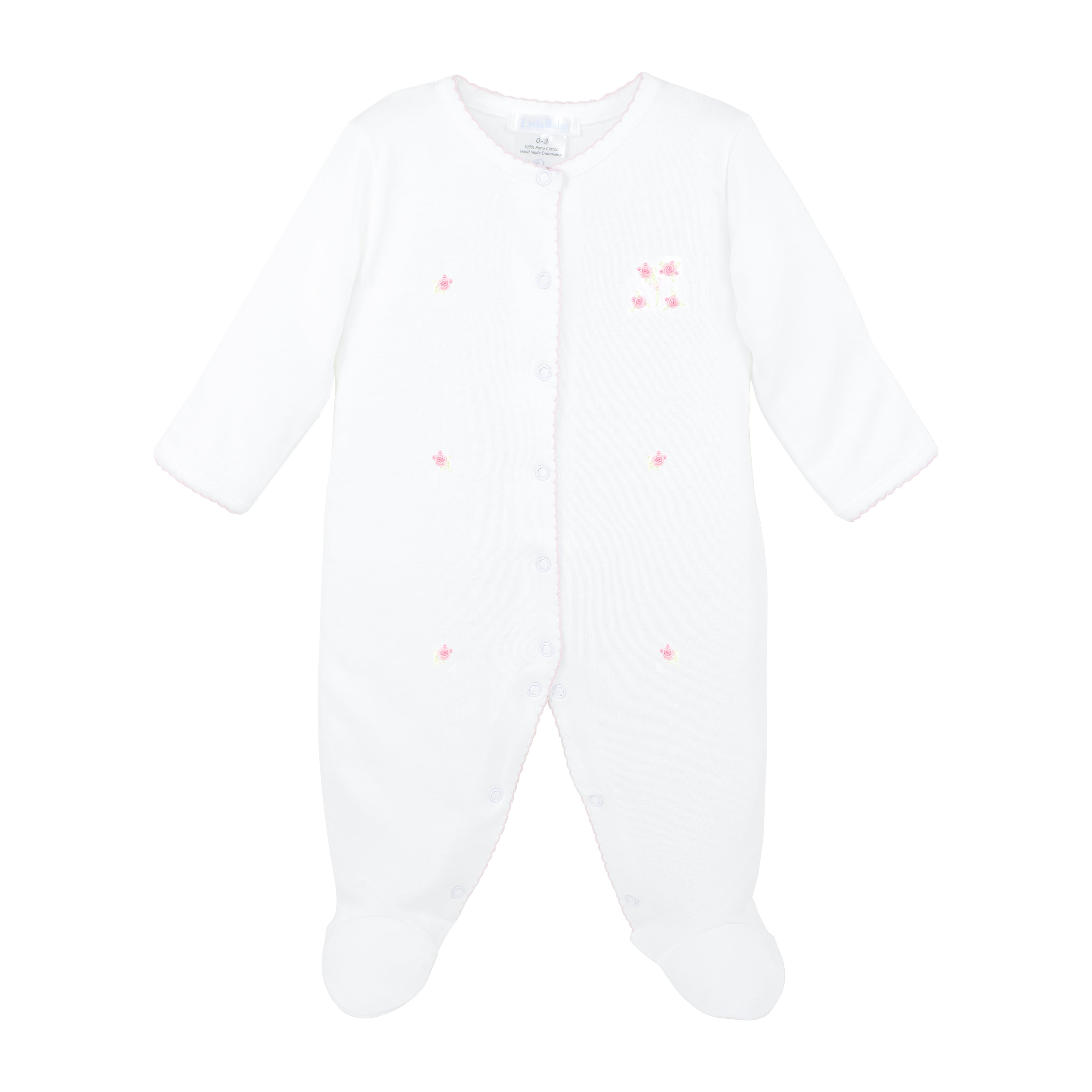 Sweet Roses Embroidery Footie | Baby Girl