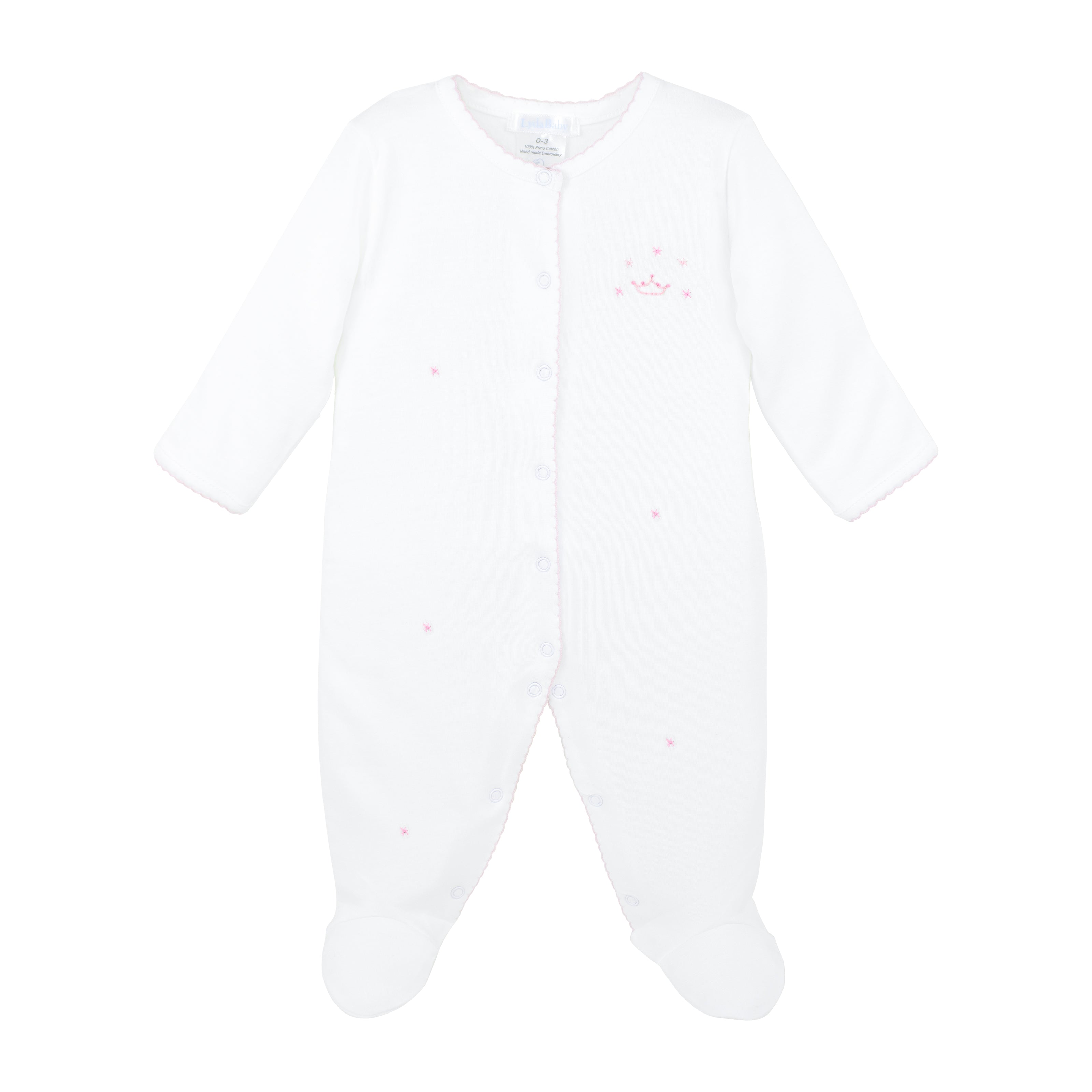Baby Princess Embroidery Footie | Baby Girl