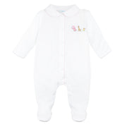 Baby Animals Embroidery Footie | Baby Girl