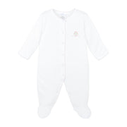 Roses And Bows Embroidery Footie | Baby Girl