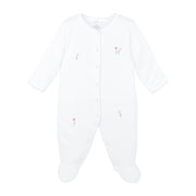 Tulip Flowers Embroidery Footie | Baby Girl