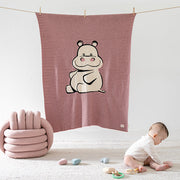 Happy Hippo Organic Cotton Baby Blanket