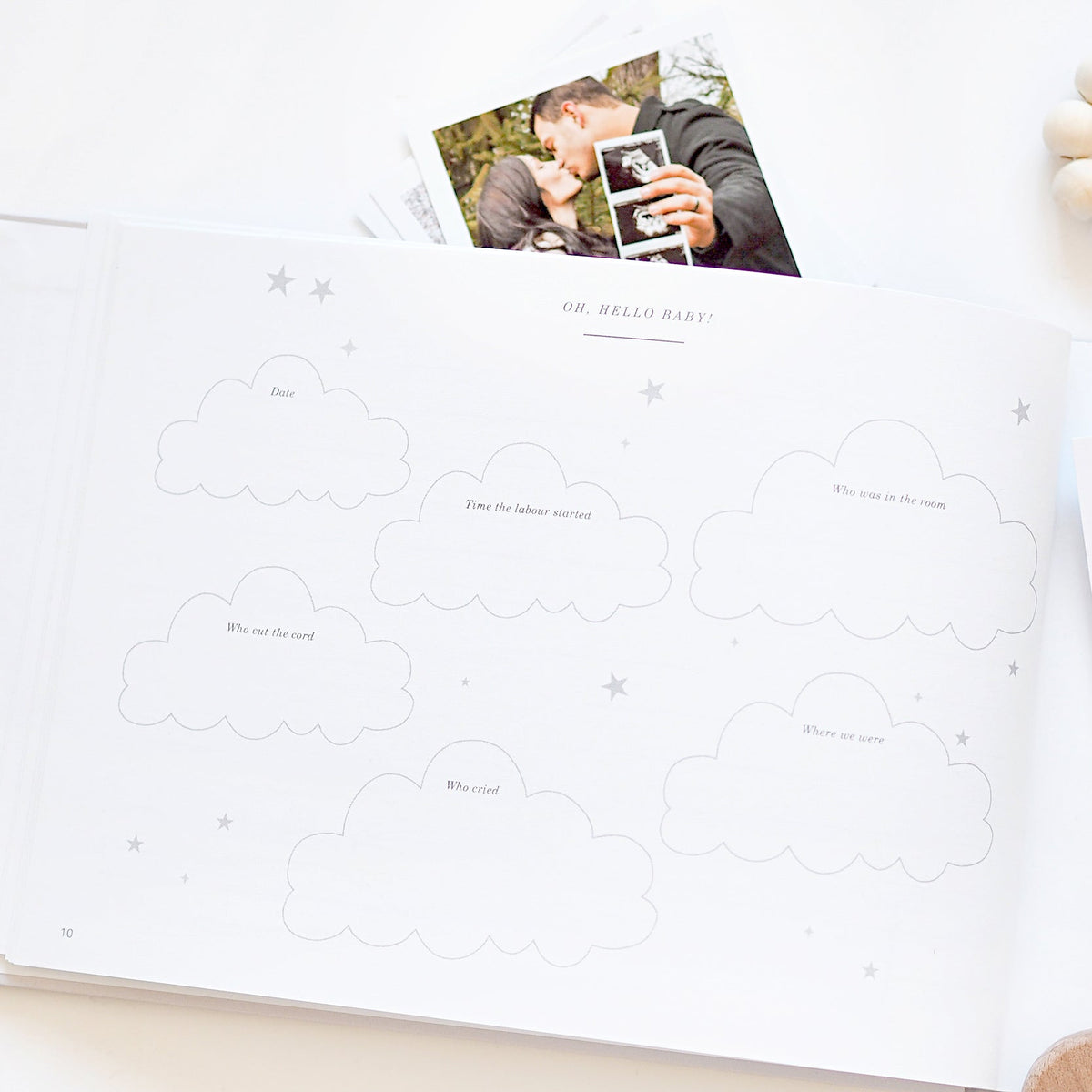 Baby Memory Book - Olive And Gold Foil With Gilded Edges