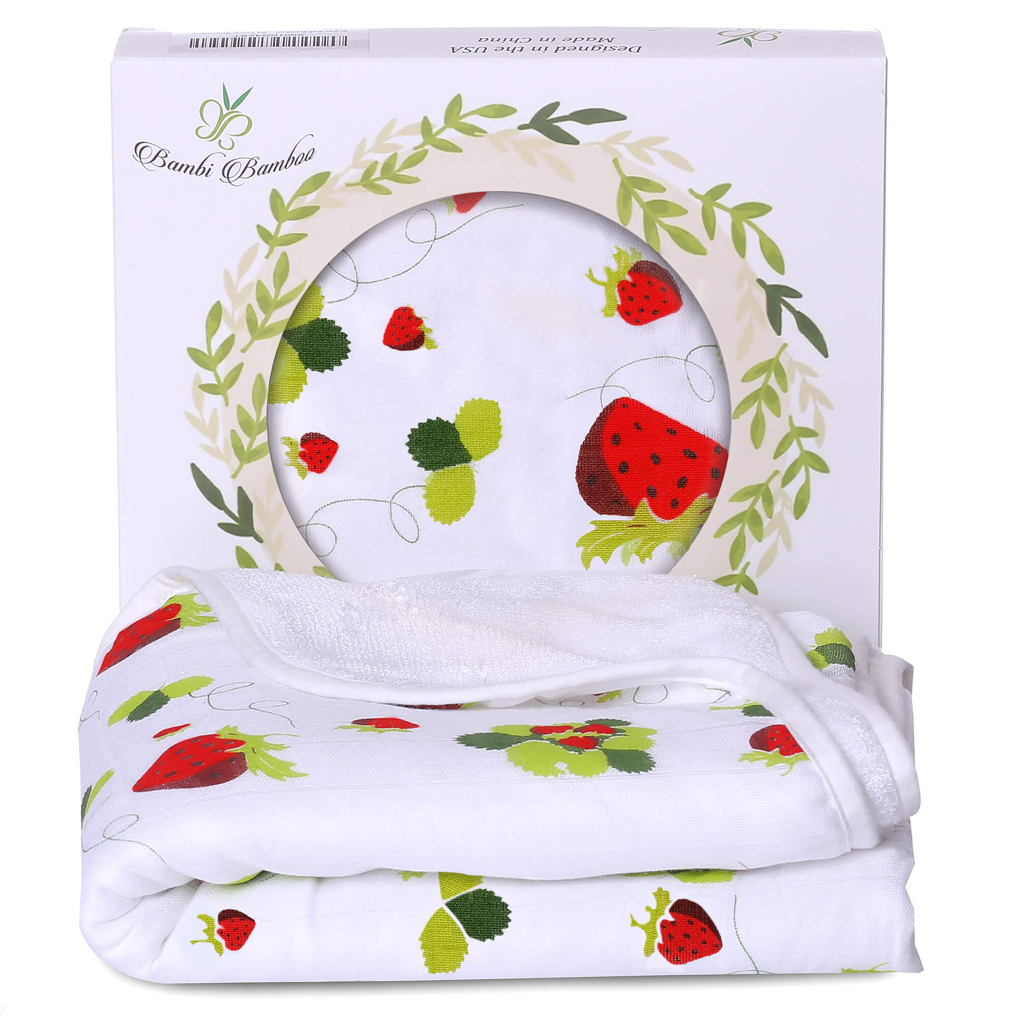 Bamboo Viscose Strawberry Hooded Towel